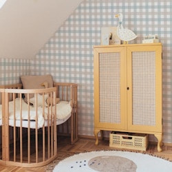 Dekornik, tapet Retro Check Beige Blue Small