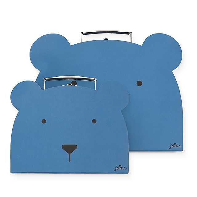 Jollein, opbevaringsbokse kufferter Animal Club, steel blue