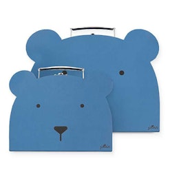 Jollein, opbevaringsbokse kufferter Animal Club, steel blue