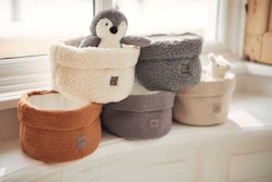 Jollein, opbevaringskurv teddy, cream