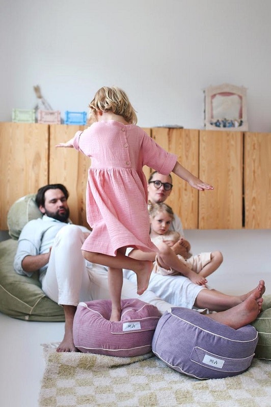 Bini, puf Cozy, lyserød