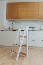 Duck Woodworks, sammenklappelig læringstårn, hvid/natur