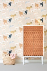 Majvillan, tapet Black panther, creamy orange