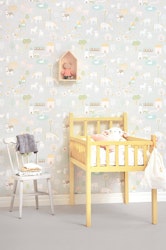 Majvillan, tapet My farm, soft grey