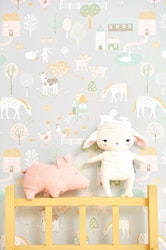 Majvillan, tapet My farm, soft grey