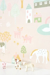 Majvillan, tapet My farm, soft pink