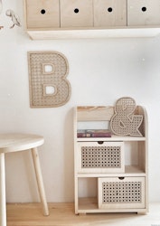 Boho reol med to skuffer i rattan