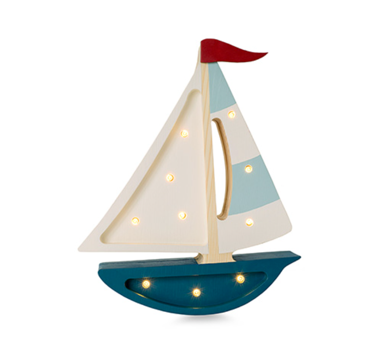 Little Lights, Lampe til børneværelset, Sejlbåd teal