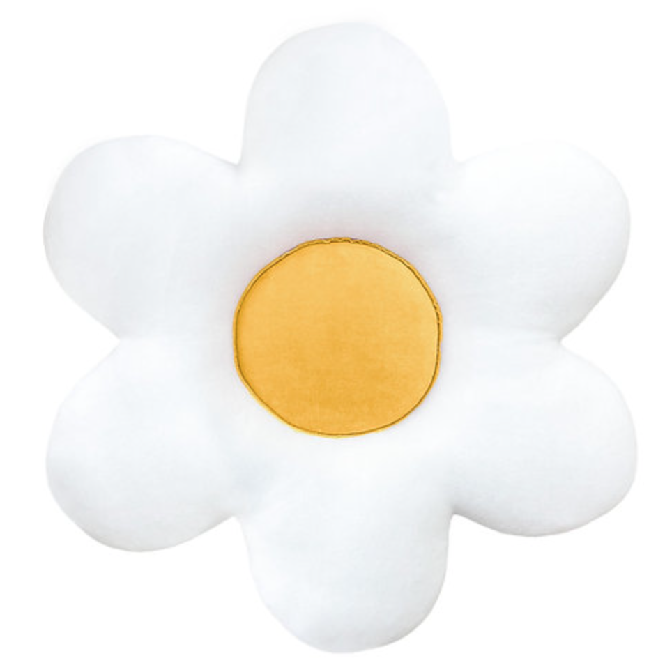 Blomsterpude til børneværelset, mustard