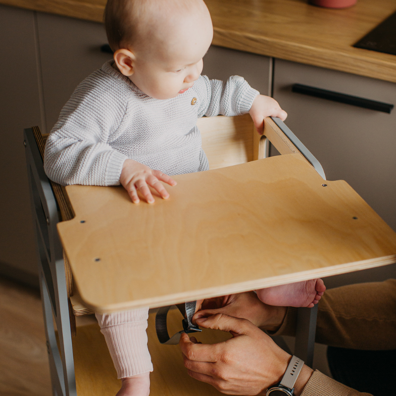 Duck Woodworks, sammenklappelig køkkenstol med barnestol