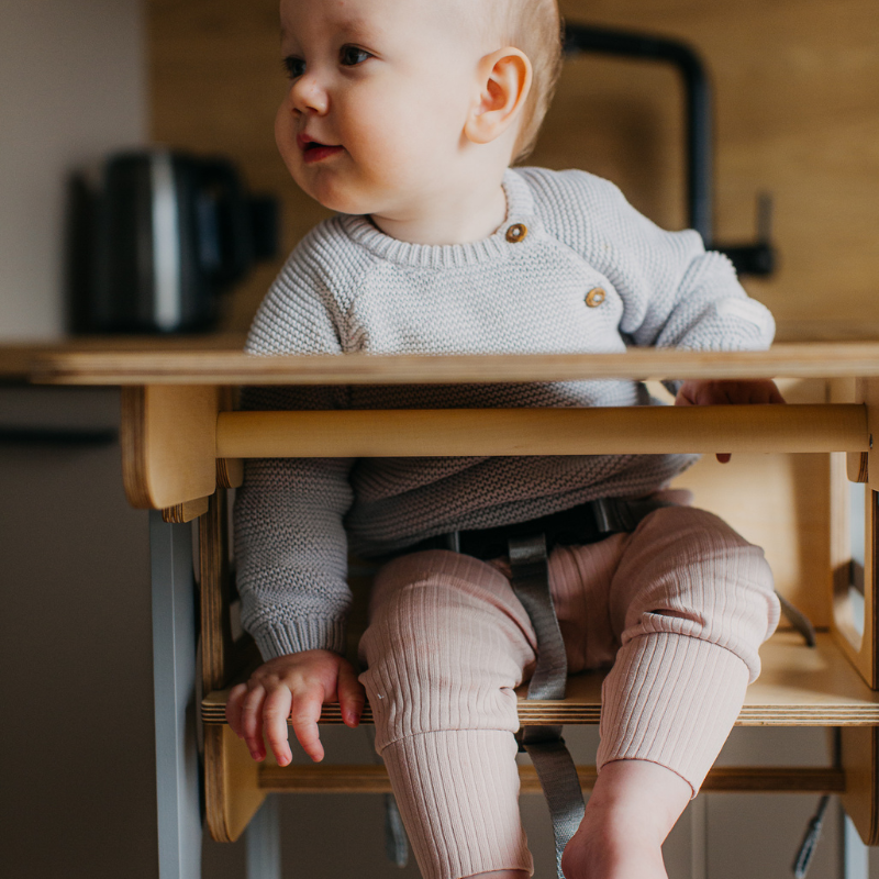Duck Woodworks, sammenklappelig køkkenstol med barnestol