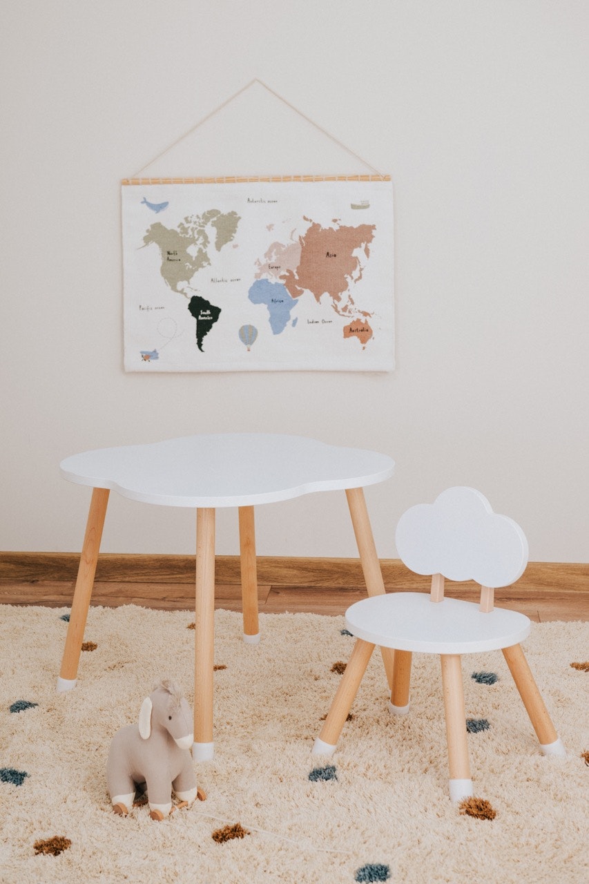 Babylove - bord med 2 skystole, hvid
