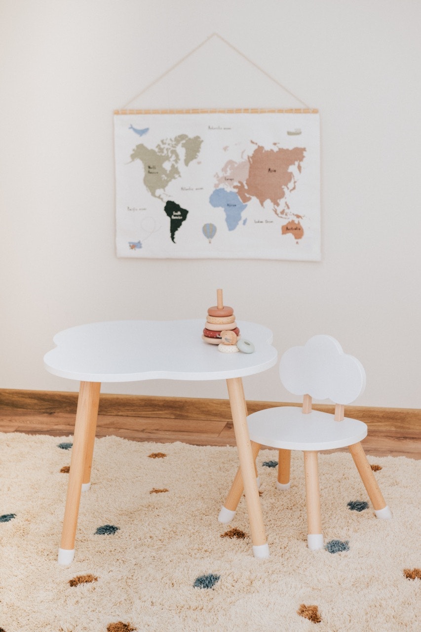Babylove - bord med 2 skystole, hvid