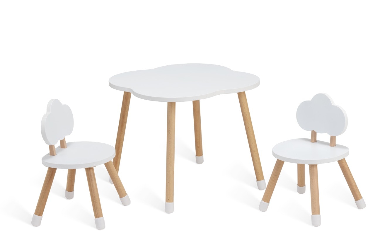 Babylove - bord med 2 skystole, hvid