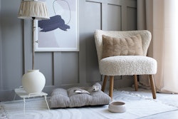 Mørk beige pude til hundeseng/hundekurv (L)