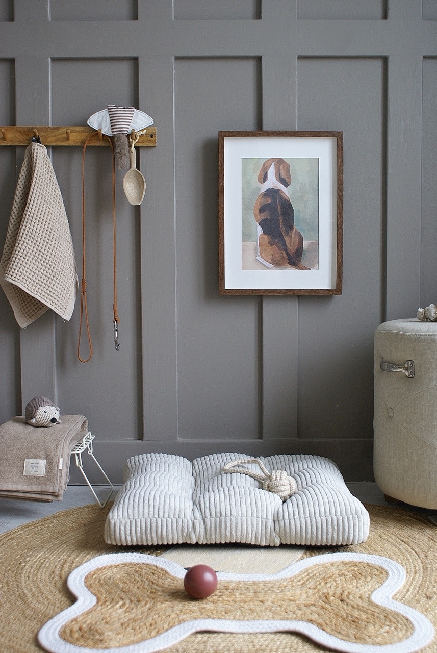 Beige pude til hundeseng/hundekurv (S)