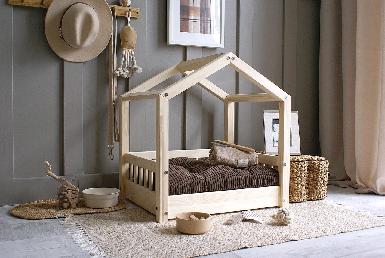 Cozy hundeseng/hundekurv Natur (L)
