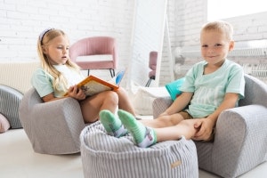 Sofa Beanbag lænestol, grå manchester stof