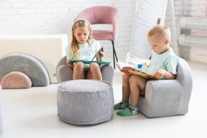 Sofa Beanbag lænestol, grå manchester stof