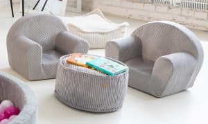 Sofa Beanbag lænestol, grå manchester stof