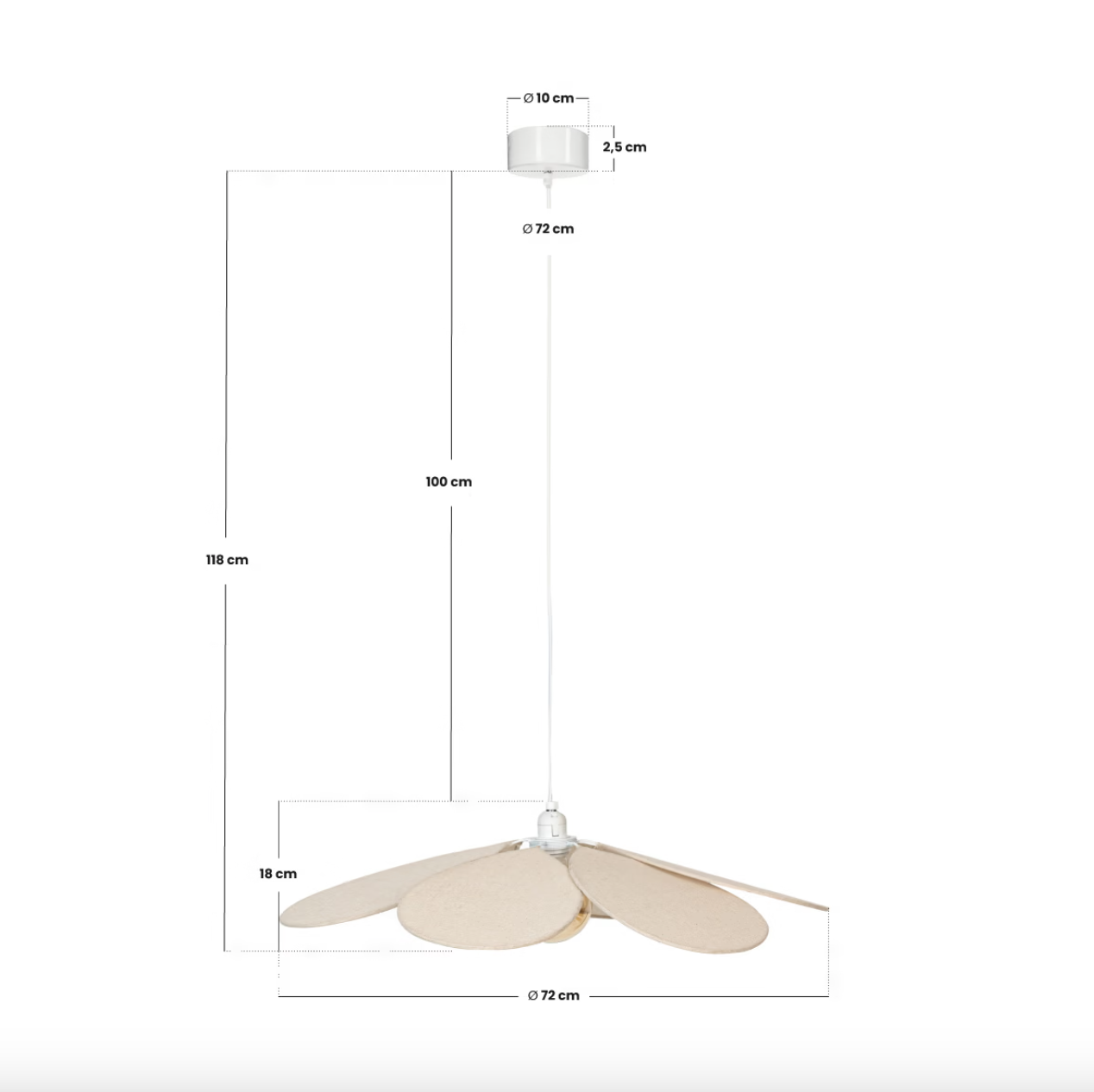 Beige loftlampe til børneværelset