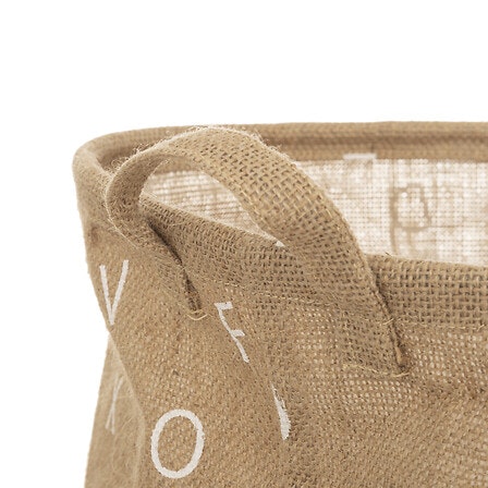 Jutekurv med alfabet, Ø35 cm, beige