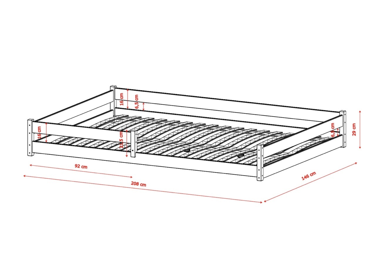 Stor juniorseng Fiora 140x200 cm, antracit