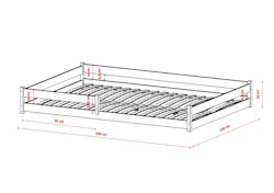 Stor juniorseng Fiora 140x200 cm, grå