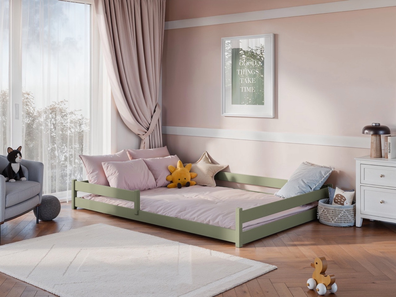 Stor juniorseng Fiora 140x200 cm, olive