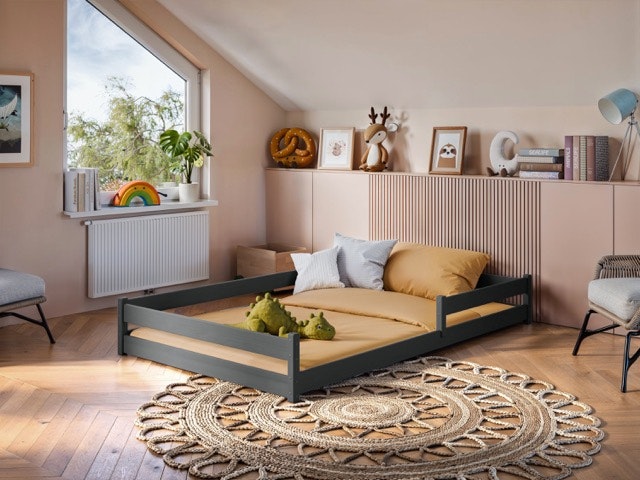 Børneseng Zora 120x200 cm, antracit