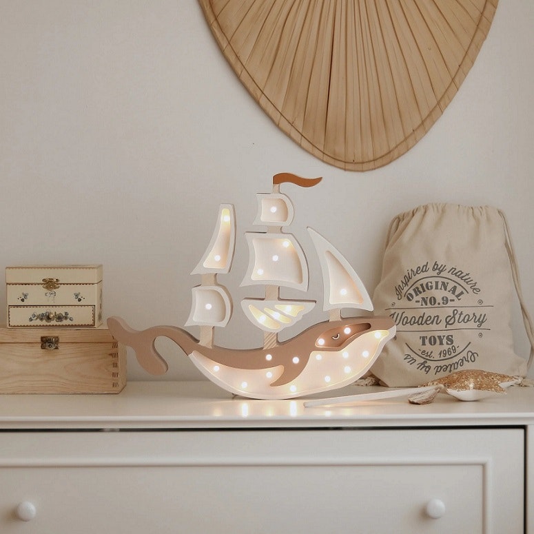 Little Lights, Lampe til børneværelset, Hvidt/natur skib