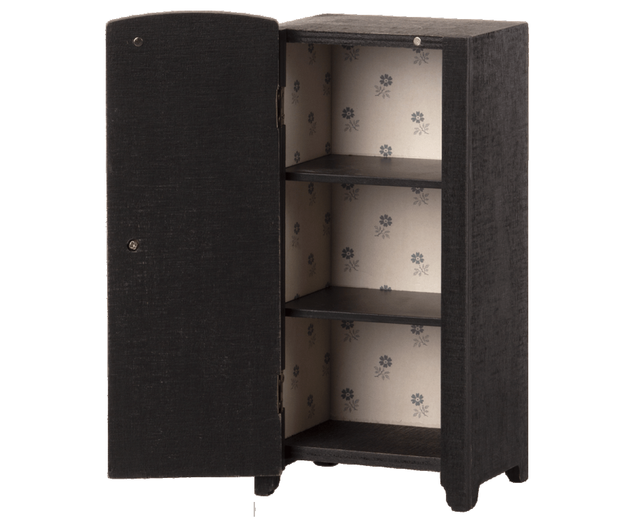 Maileg, vintage garderobe i tre, antracit