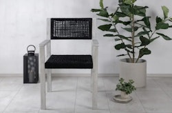 Loungestol/Karmstol Rives 2-Pack - Vit Akacia/Svart