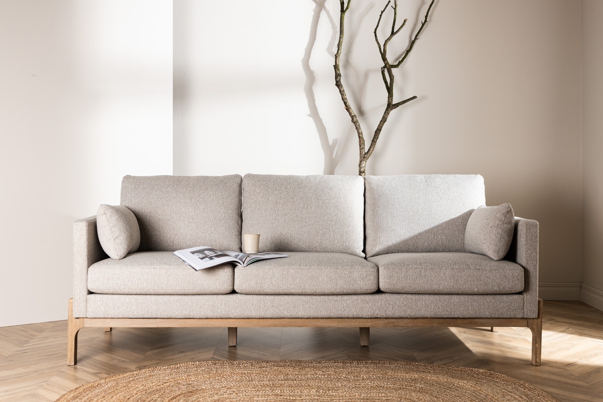 OLYMPIA Olympia Sofa - Walnut / Offwhite Fabric/Linen