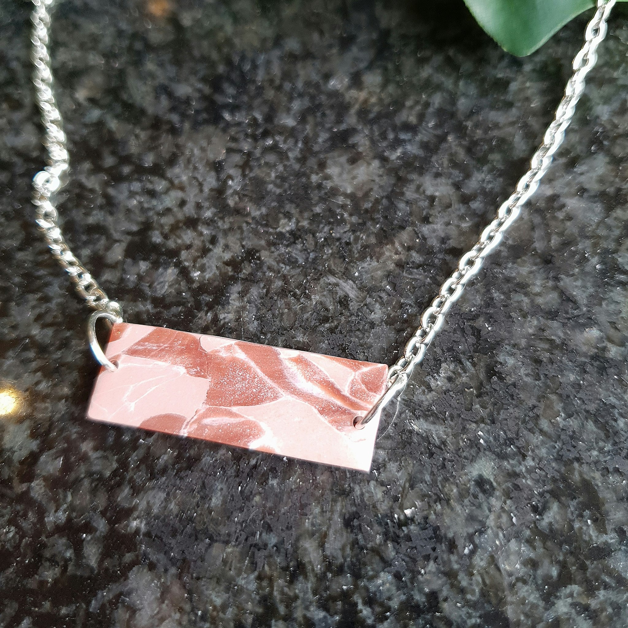 Pink marble necklace