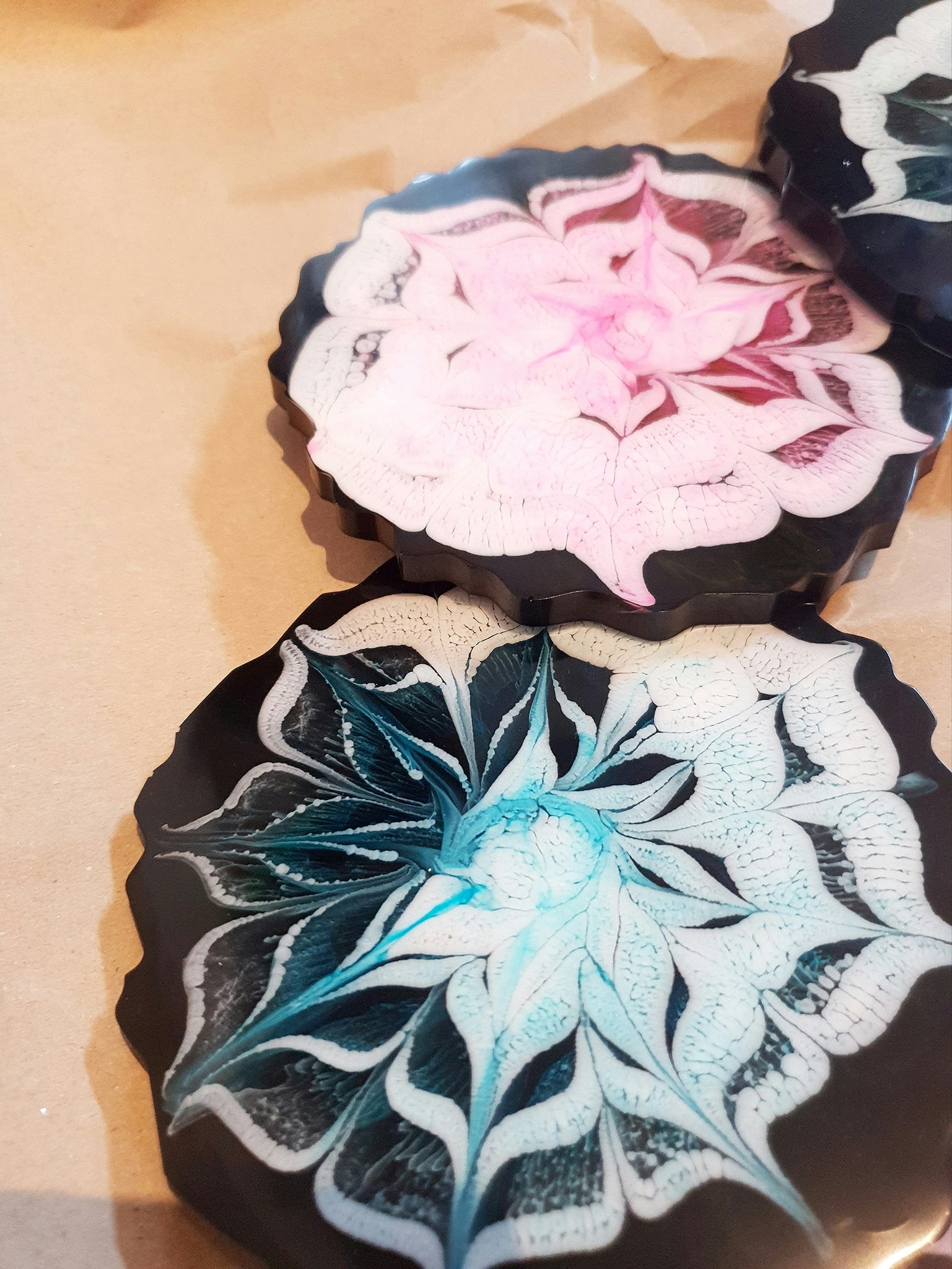 Glasunderlägg blommor