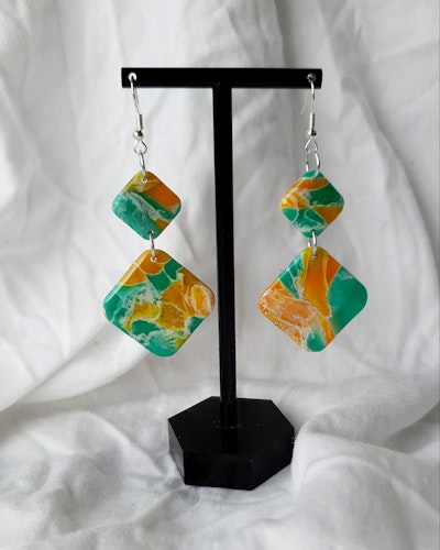 Turquoise and yellow dangle