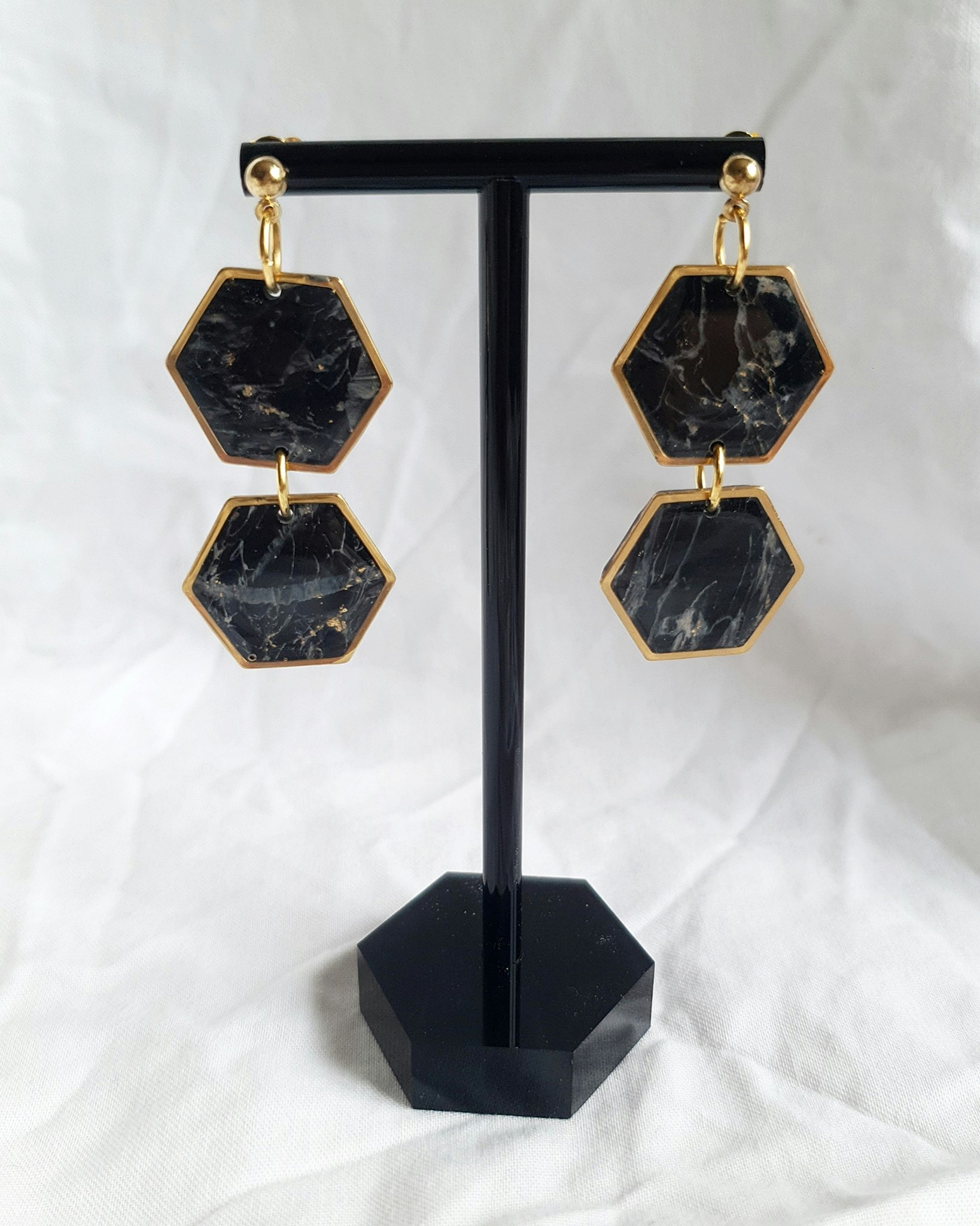 Gold and black dangle