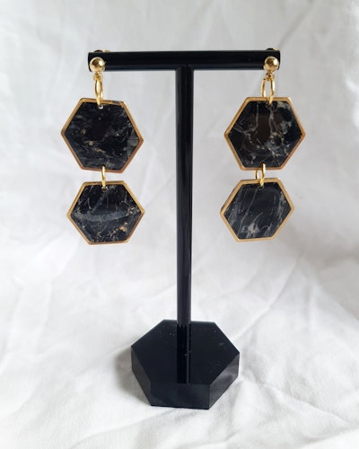 Gold and black dangle