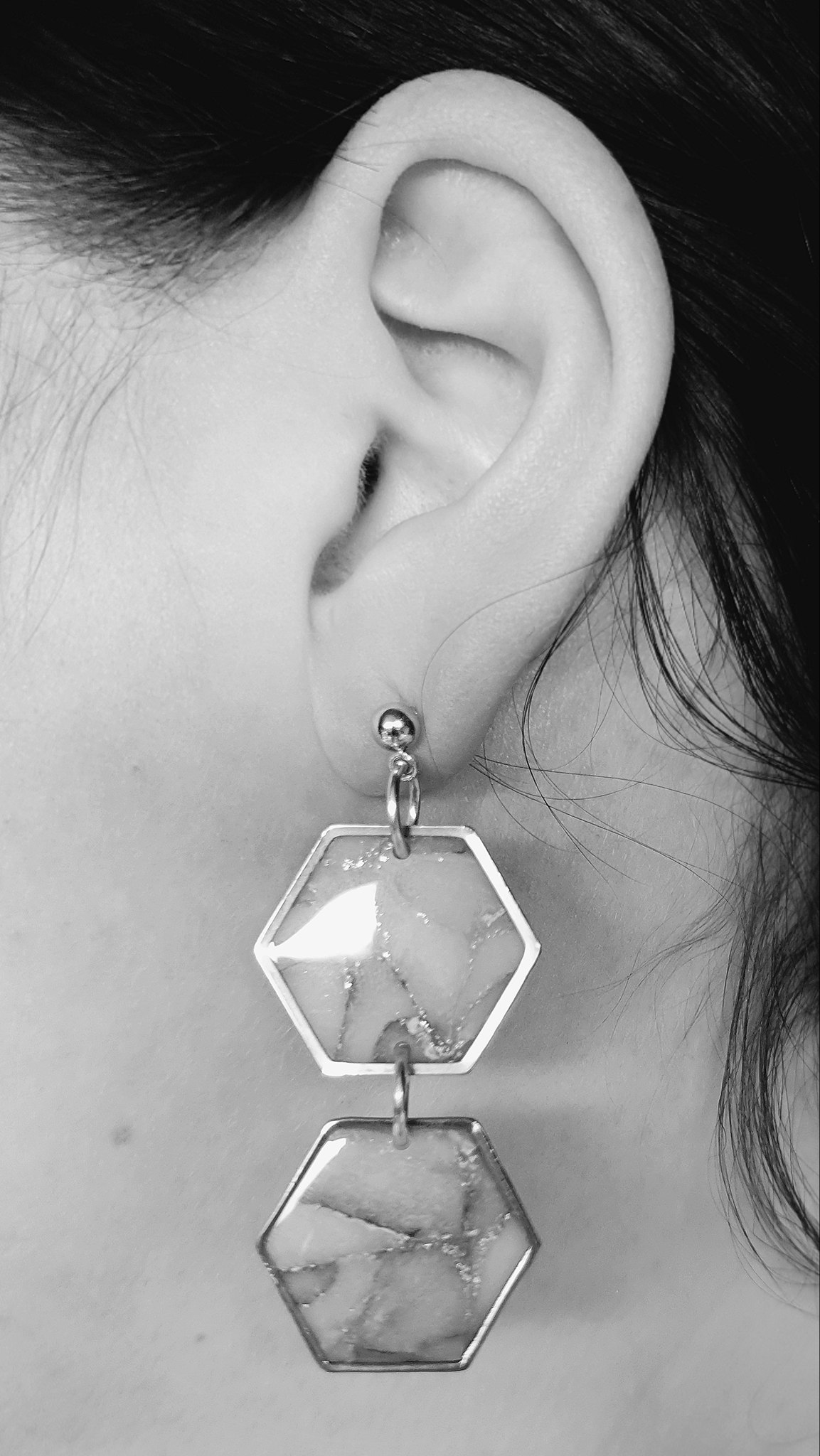 Gold and black dangle