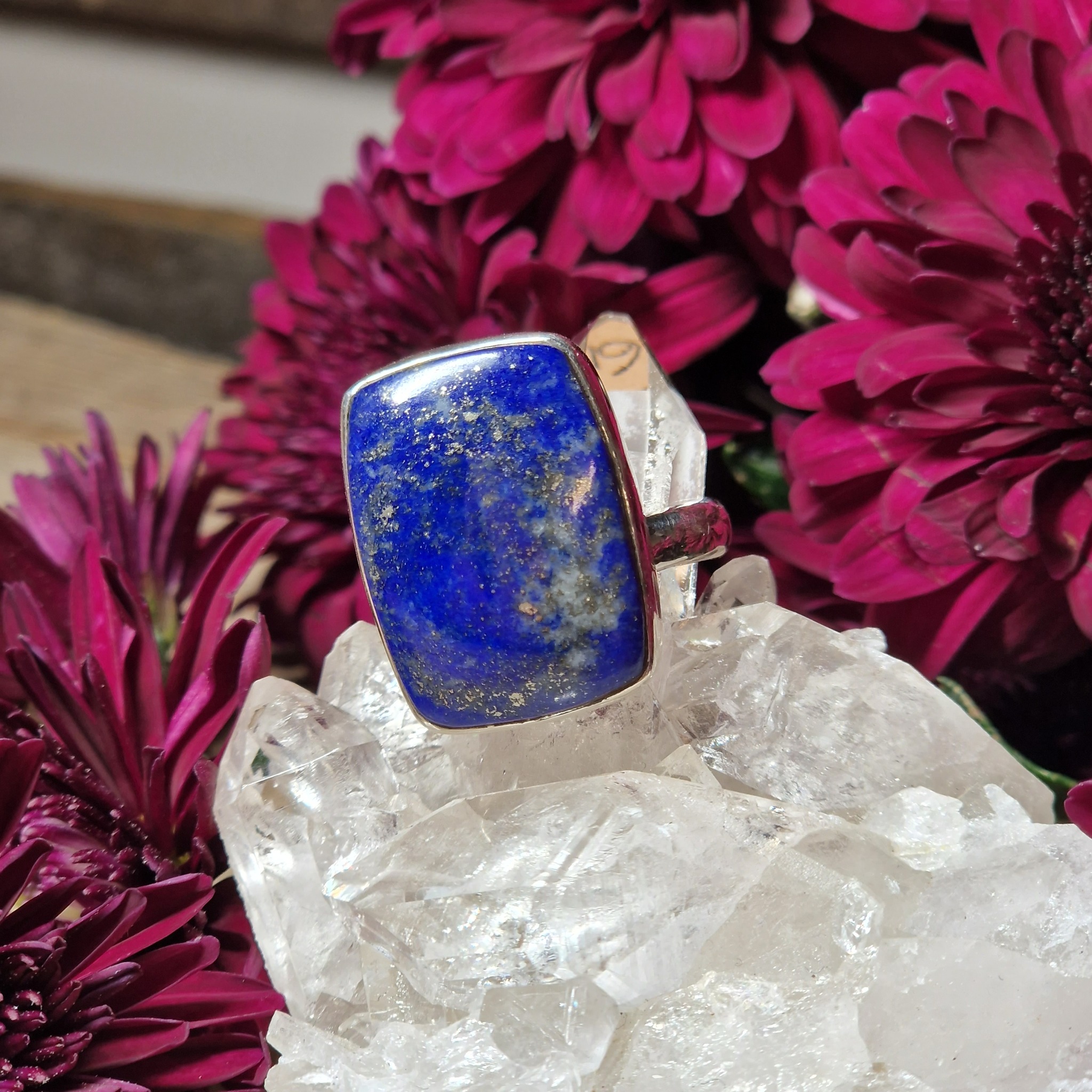 Lapis lazuli ställbar ring äkta silver 925 #1