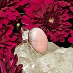 Rosa opal ställbar ring äkta silver 925 #3