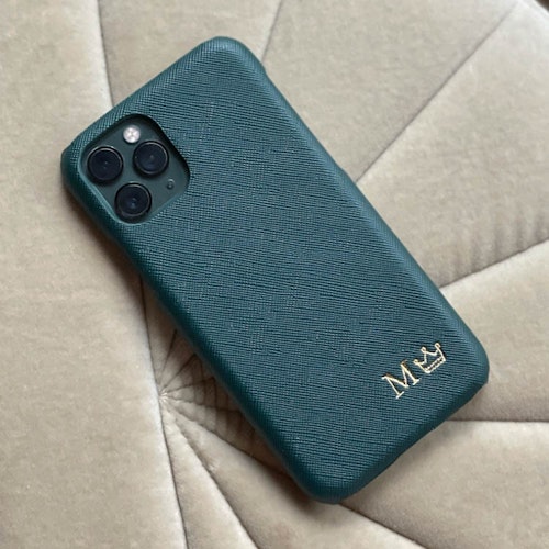 Dark Green mobilcover med navn