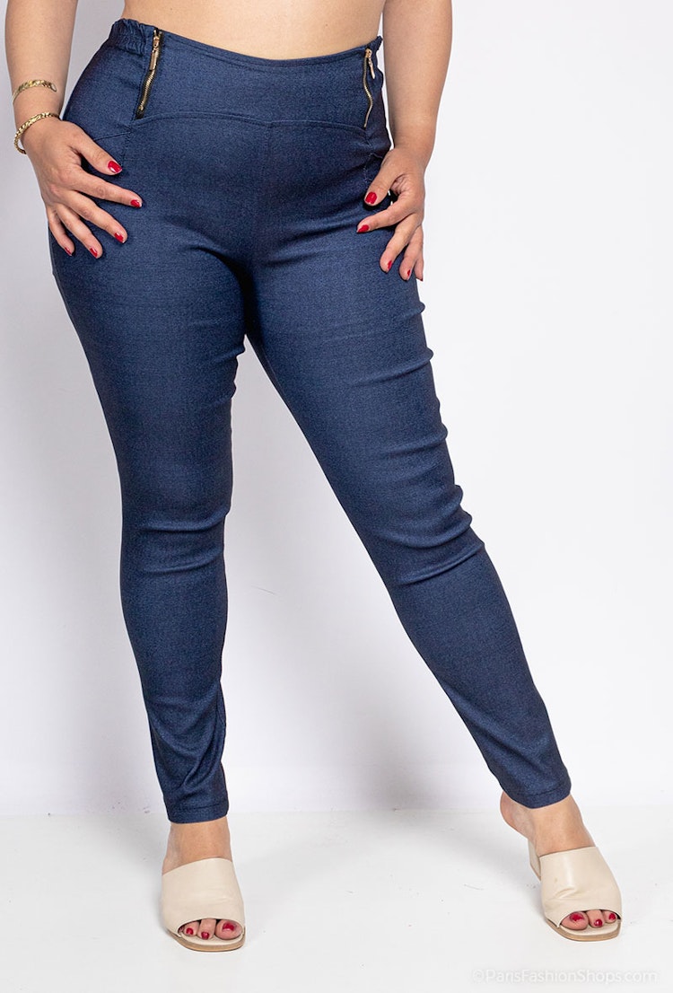 Byxa med dragkedja - 42/44 - Denim