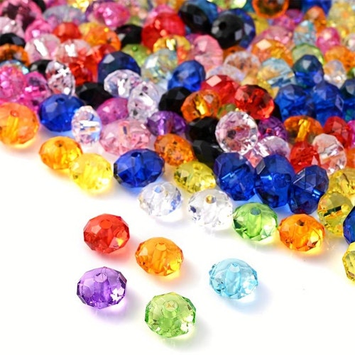Platta, facetterande mix, 8mm - 50p