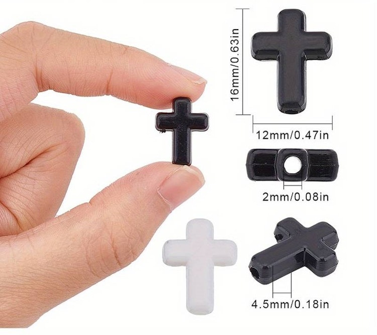 Kors, svart, 16x12mm - 25p