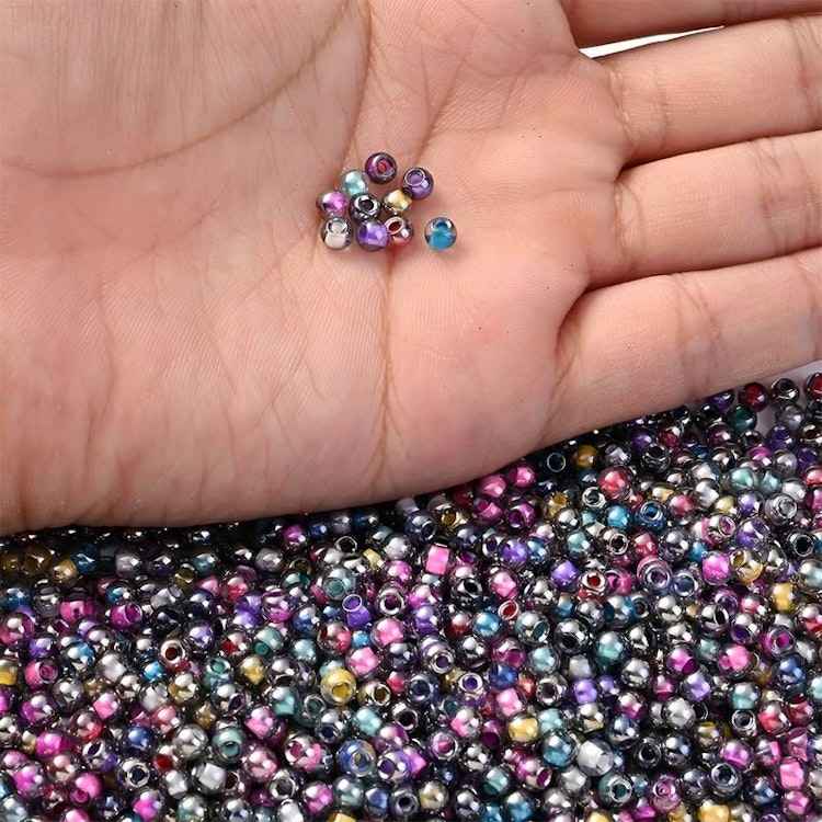 Seedbeads, lila, 4mm - 100p