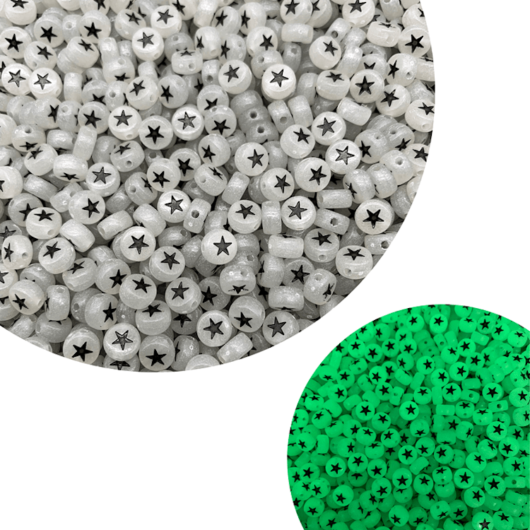 Glow-in-the-dark, stjärnor, 7mm - 50p