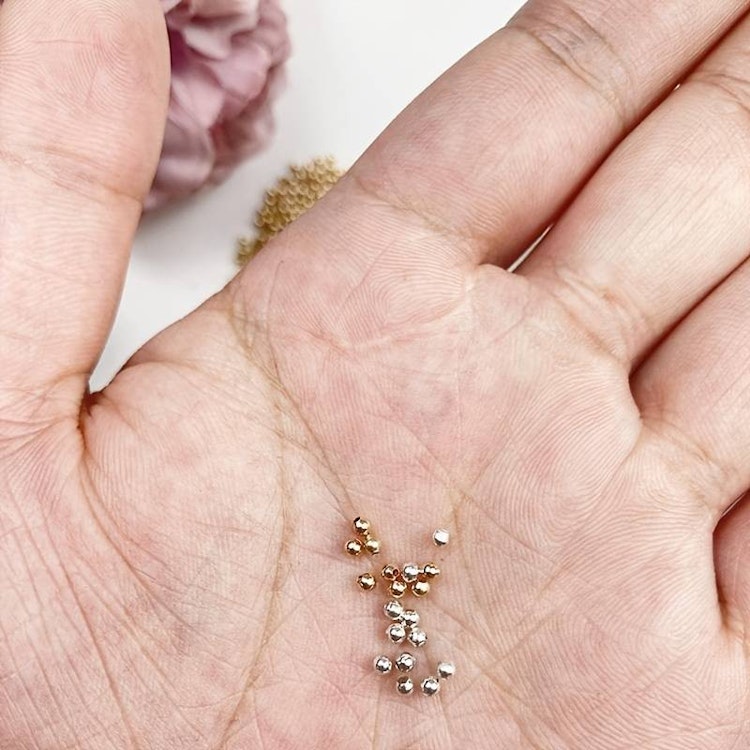 Klämpärlor, guld, 2mm - 250p