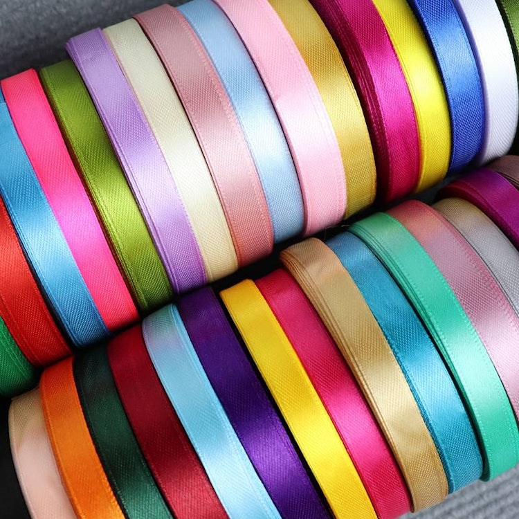 Satinband, gul - 10mm x 22m